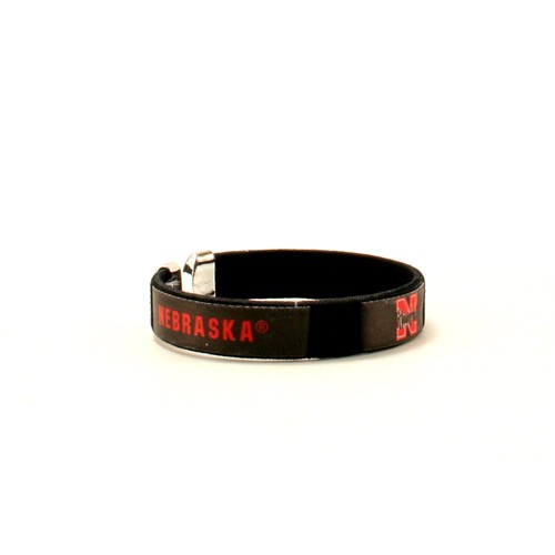 Style Change - Nebraska Cornhuskers Bracelets - Black Fan Bands - 12 For $24.00 - Nebraska Huskers