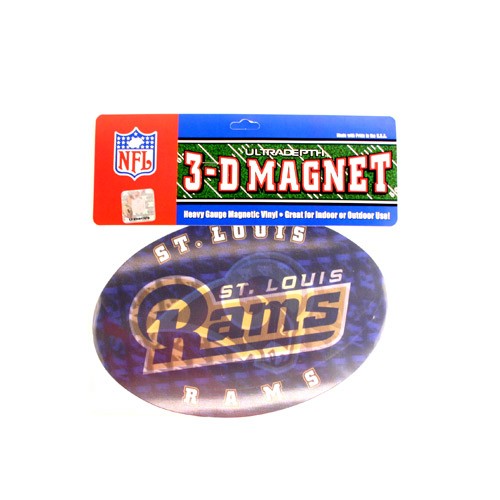 Style Change Blowout - ST. LOUIS RAMS Magnets - 10" Oval Hologram Magnets - 12 For $3.00 - Wholesale Los Angeles Rams Products - Rams Merchandise