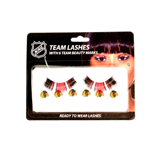 Super Saver - Chicago Blackhawks Team Eyelashes - 12 Sets For $24.00 - Chicago Blackhawks