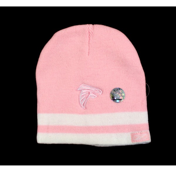 Atlanta Falcons Beanies - Pink With White Stripes - 12 For $48.00 - Wholesale Atlanta Falcons Products - Wholesale Football Gear