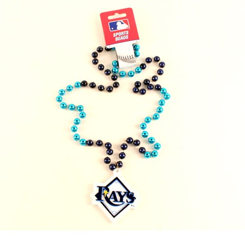 Tampa Bay DRays Beads - Wholesale Beads - 22" Team Beads With Medallion - $3.50 Each - Wholesale Tampa Bay Rays Products - Rays Merchandise