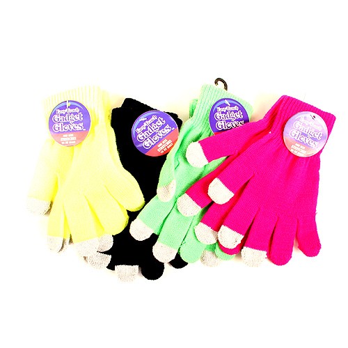 Tech Gloves - Assorted Color Gadget Gloves - One Size Fits All - 12 Pair For $18.00
