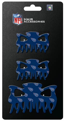 Tennessee Titans - 3PC Hairclip Set - 12 Sets For $30.00 - Wholesale Tennessee Titans Product - Titans Merchandise 2