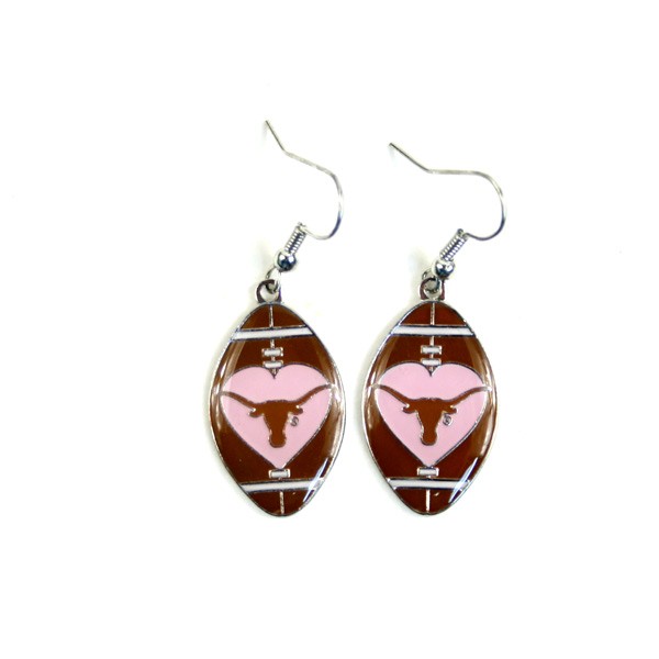 Texas Longhorns Earrings - Love Football Style Dangle Earrings - $3.00 Per Pair - Texas Longhorns