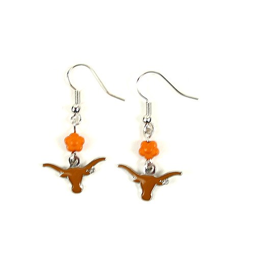 Texas Longhorns Earrings - The SOPHIE Style Dangle - $3.50 Per Pair - Texas Longhorns