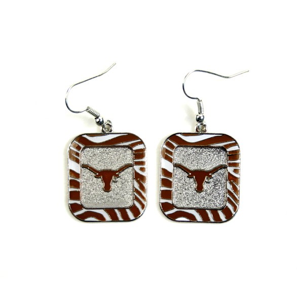 Texas Longhorns Earrings - The ZEBRA Dangle - $3.00 Per Pair - Texas Longhorns