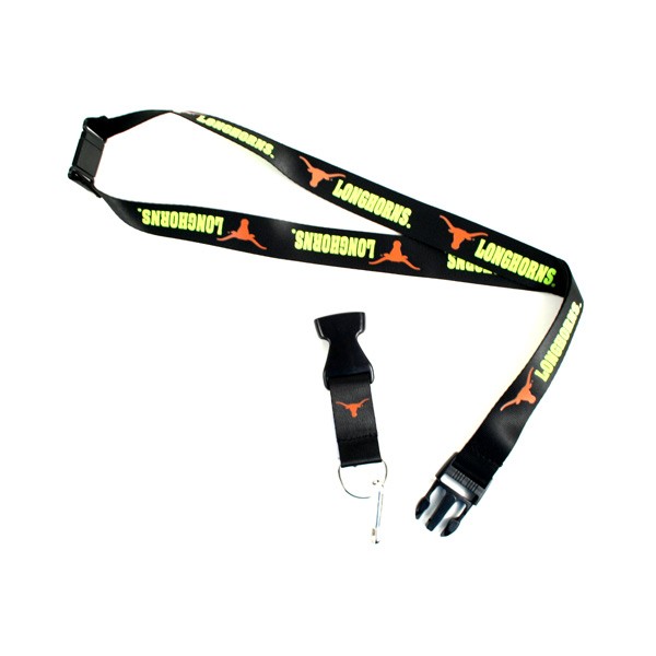 Texas Longhorns Lanyards - Premium 2-Sided Black Neon Series - 12 For $30.00 - Texas Longhorns