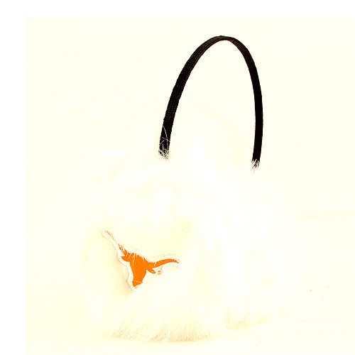Texas Longhorns Merchandise - White Fuzzy Earmuffs - 12 Earmuffs For $72.00 - Texas Longhorns