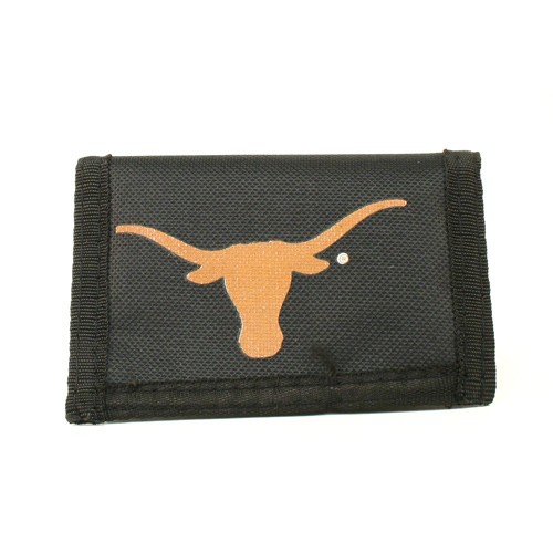 Texas Longhorns Wallets - Nylon Tri-Fold Wallets - (Slight Defects In Printing) - 12 For $36.00 - Texas Longhorns