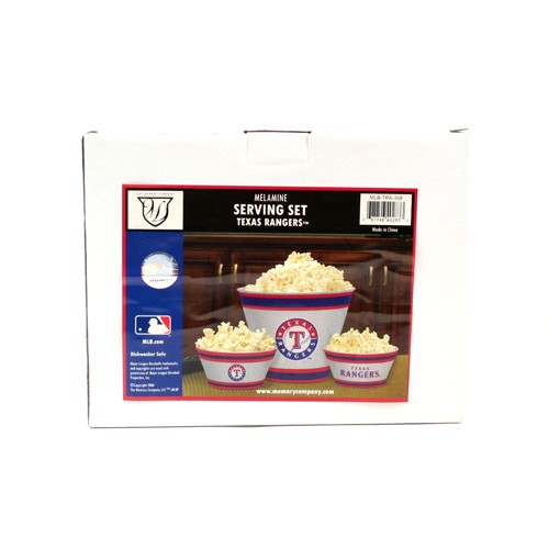 Texas Rangers - Melamine 3pc Serving Set - 2 Sets For $10.00 - Wholesale Texas Rangers Products - Rangers Merchandise