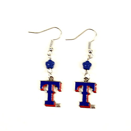 Texas Rangers Earrings - The SOPHIE Style Dangle Earrings - 12 Pair For $36.00 - Wholesale Texas Rangers Products - Rangers Merchandise