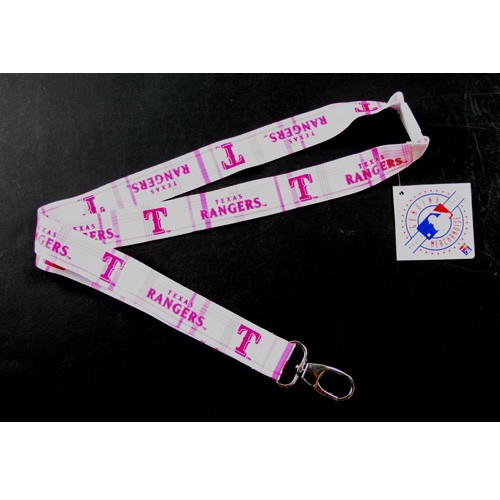 Texas Rangers Lanyard - Pink Plaid Style Lanyard - 12 For $24.00 - Wholesale Texas Rangers Products - Rangers Merchandise