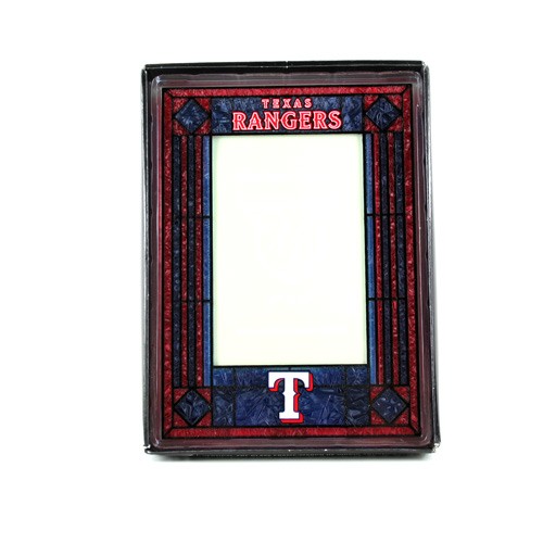 Texas Rangers Ornament - Art Glass Frame Style - 12 For $18.00 - Wholesale Texas Rangers Products - Rangers Merchandise