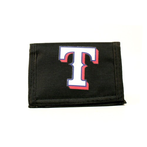 Texas Rangers Wallets - Nylon Tri-Fold Style - (Slight Imperfections In Printing) - 12 For $42.00 - Wholesale Texas Rangers Products - Rangers Merchandise
