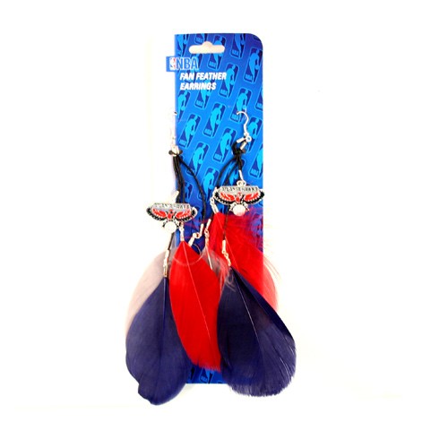 Atlanta Hawks Earrings - Feather Dangle Style - $2.75 Per Pair - Atlanta Hawks