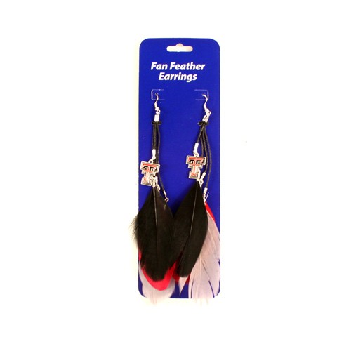 Texas Tech Earrings - Dangle Feather Style - $2.75 Per Pair - Texas Tech