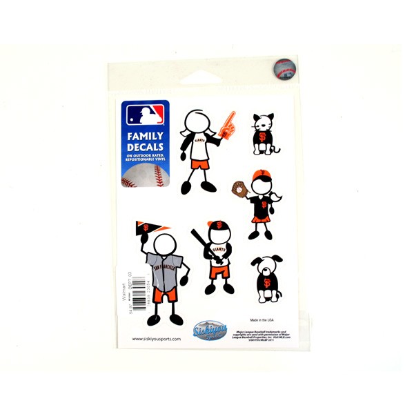 Total Blowout - San Francisco Giants Decals - Family Decal Set - 12 Sets For $15.00 - Wholesale San Francisco Giants Products - Giants Merchandise