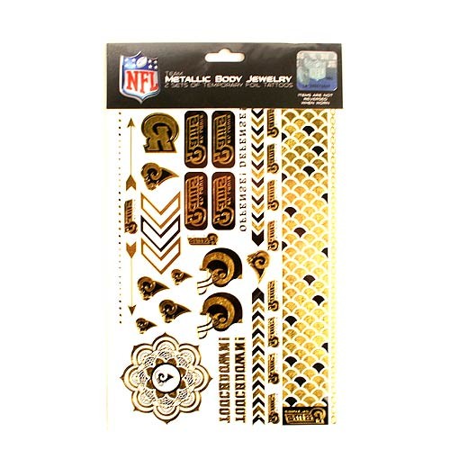 Total Blowout - ST. LOUIS RAMS Tattoos - 2Pack Body Jewelry - 12 Sets For $3.00 - Wholesale Los Angeles Rams Products - Rams Merchandise