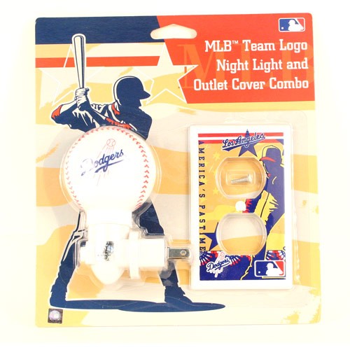 Total Closeout - Los Angeles Dodgers Merchandise - 2Pack Combo Switch Cover and NiteLite - 12 Sets For $24.00 - Wholesale Los Angeles Dodgers Products - Dodgers Merchandise