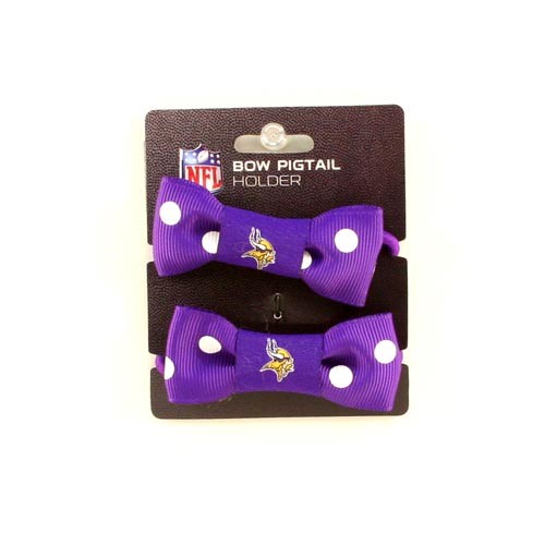 Total Closeout - Minnesota Vikings Football - 2Pack PigTail Holders - 12 Packs For $24.00 - Wholesale Minnesota Vikings Products - Vikings Merchandise