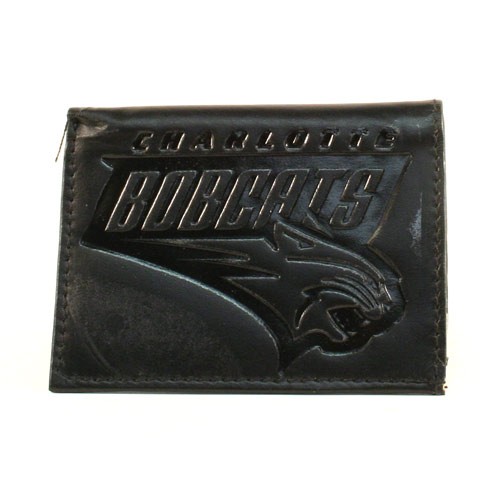 MUST GO DEAL! - Charlotte Bobcats Wallets - Black Tri-Fold - Leather Wallets - 12 Wallets For $36.00 - Charlotte Hornets