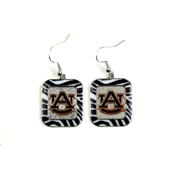 Auburn Tigers Earrings - Zebra Style Dangle Earrings - $3.00 Per Pair - Auburn