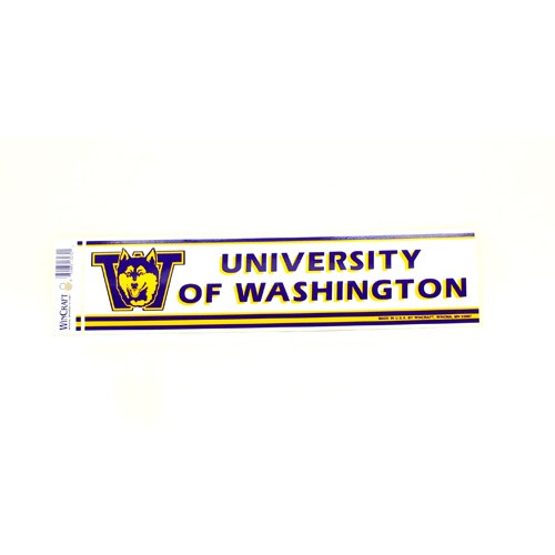 University Of Washington Huskies Bumper Stickers - 3"x12" Win Style - 12 For $18.00 - Washington Huskies