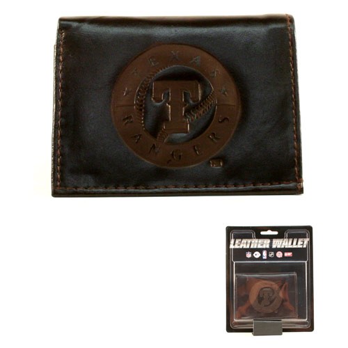Unreal Sale - Texas Rangers Wallets - Brown - Tri-Fold Leather Wallets - 12 For $48.00 - Wholesale Texas Rangers Products - Rangers Merchandise