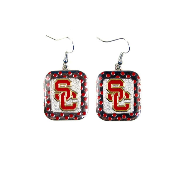 USC Trojans - POLKA DOT Series Dangle Earrings - 12 Pair For $30.00 - USC Trojans