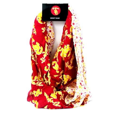 USC Trojans - Split Floral Style Infinity Scarves - 12 For $60.00 - USC Trojans