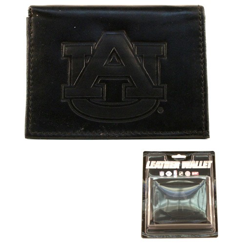 Auburn Tigers Wallets - Black Tri-Fold Leather Wallets - 12 Wallets For $84.00 - Auburn