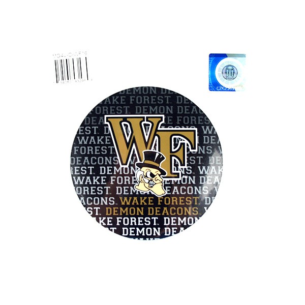 Wake Forest Magnets - 4" Round Wordmark Style - 12 For $12.00 - Wake Forest