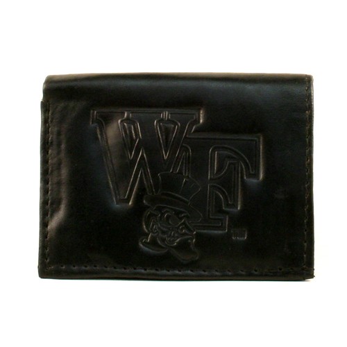 Wake Forest Wallets - BLACK Tri-Fold - Leather Wallets - 12 Wallets For $84.00 - Wake Forest