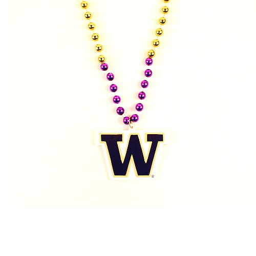 Washington Huskies Beads - 22" Team Beads With Medallion - $3.50 - Washington Huskies