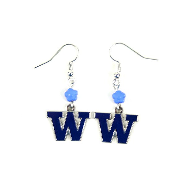 Washington Huskies Earrings - The SOPHIE Style Dangle - 12 Pair For $36.00 - Washington Huskies
