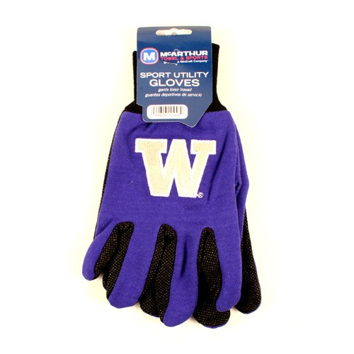 Washington Huskies Gloves - 2Tone Purple.Black - $3.50 Per Pair - Washington Huskies