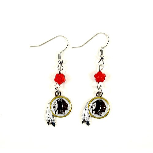 Washington Redskins Earrings - The SOPHIE Style Dangle - 12 Pair For $36.00 - Wholesale Washington Redskins Products - Redskins Merchandise 2