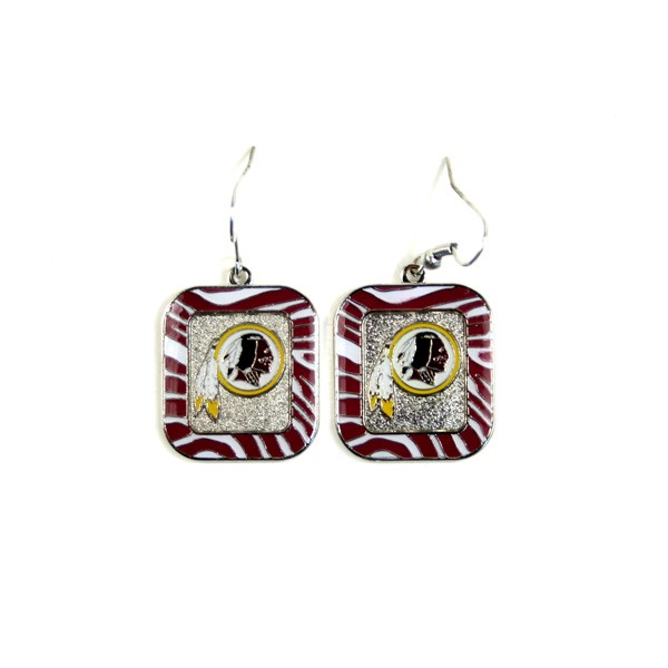 Washington Redskins Earrings - Zebra Style Dangle Earrings - $3.00 Per Pair - Wholesale Washington Redskins Products - Redskins Merchandise 2