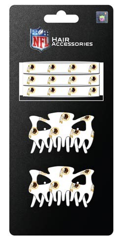 Washington Redskins Merchandise - 5PC PONY/HAIRCLIP Set - 12 Sets For $30.00 - Wholesale Washington Redskins Products - Redskins Merchandise 2