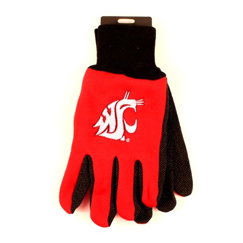 Washington State Cougars Gloves - (Pattern May Be Different Than Pictured) - Red.Black Grip Gloves - $3.50 Per Pair - Washington State