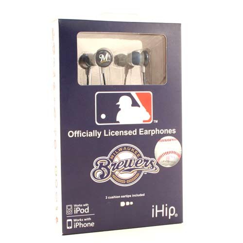 Wholesale Earbuds - Milwaukee Brewers IHIP Earbuds - 12 EarBuds For $54.00 - Wholesale Milwaukee Brewers Products - Brewers Merchandise