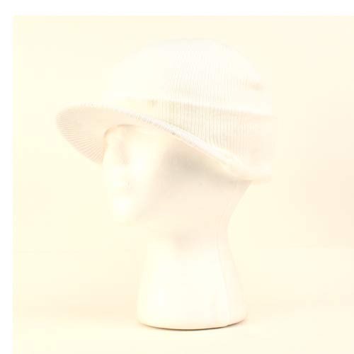 Wholesale Winter Hats - White With Bill Plain Beanies - 24 Beanies For $24.00