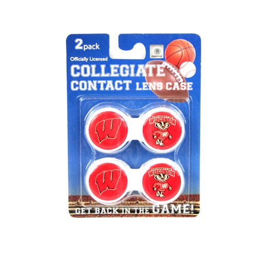Wisconsin Badgers - 2Pack Set Contact Lens Cases - 12 Sets For $18.00 - Wisconsin Badgers