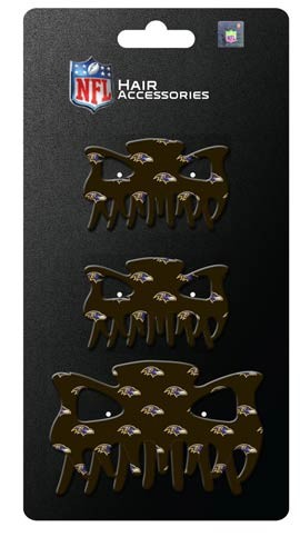 Baltimore Ravens - 3PC Hairclip Set - $3.00 Per Set - Wholesale Baltimore Ravens Products - Baltimore Football