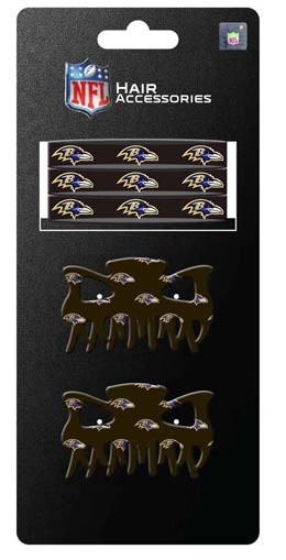 Baltimore Ravens - 5PC PONY/HAIRCLIP Set - $3.00 Per Set - Wholesale Baltimore Ravens Products - Baltimore Football
