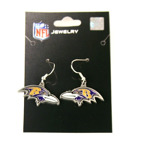 Baltimore Ravens Earrings - Dangle - $2.75 Per Pair - Wholesale Baltimore Ravens Products - Baltimore Football