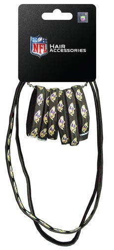 Baltimore Ravens Merchandise - 8PC Pony/Headband Set - 12 Sets For $30.00 - Wholesale Baltimore Ravens Products - Baltimore Football