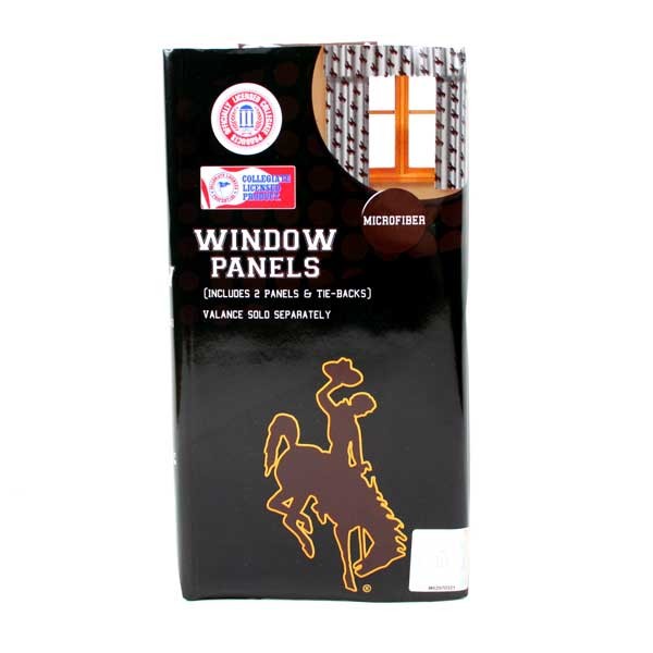 University Of Wyoming Merchandise - 82"x63" Microfiber Window Panels Set - 12 Sets For $48.00 - Wyoming Cowboys