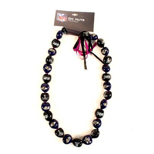 Baltimore Ravens Necklaces - 18" KuKui Shell Necklaces - $6.50 Each - Wholesale Baltimore Ravens Products - Baltimore Football