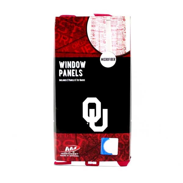 Oklahoma Sooners Merchandise - 82"x63" Microfiber Window Panels - 12 For $42.00 - Oklahoma